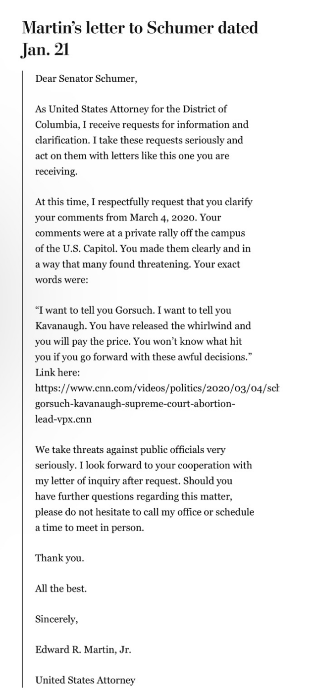 Ed Martin letter to Rep. Robert Garcia