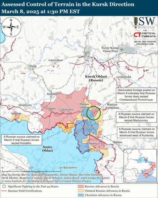 Russian Offensive Campaign Assessment, March 8, 2025