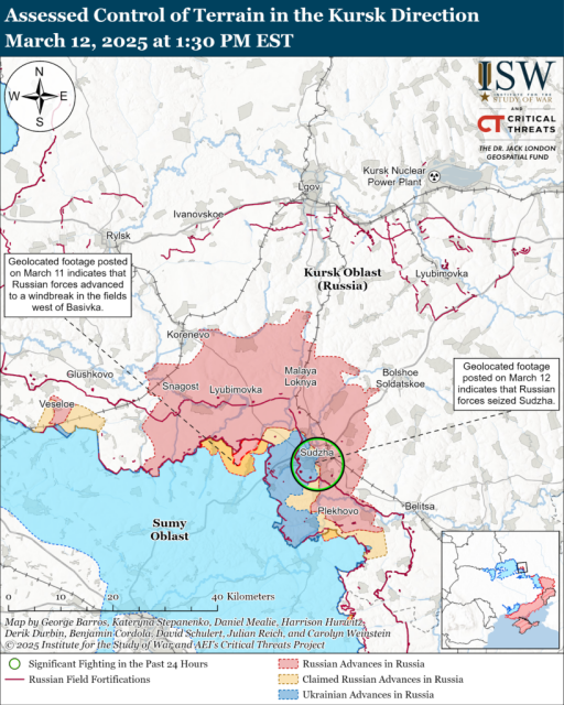 Russian Offensive Campaign Assessment, March 12, 2025