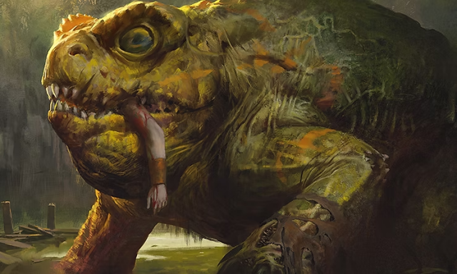 A huge, monstrous toad painted by Jason Kang