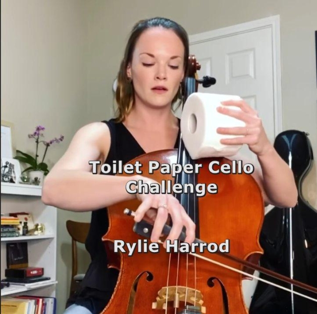 Toilet Paper Cello Challenge - Rylie Harrod (screenshot at youtube)