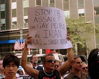 stop the assault of gay people in iraq iran saudi arabia protestor