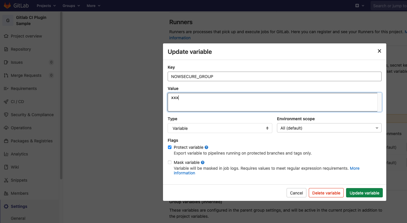 Gitlab Environment Add Variable