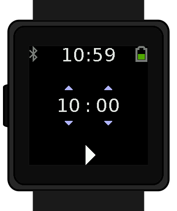 Countdown timer application running in the wasp-os simulator