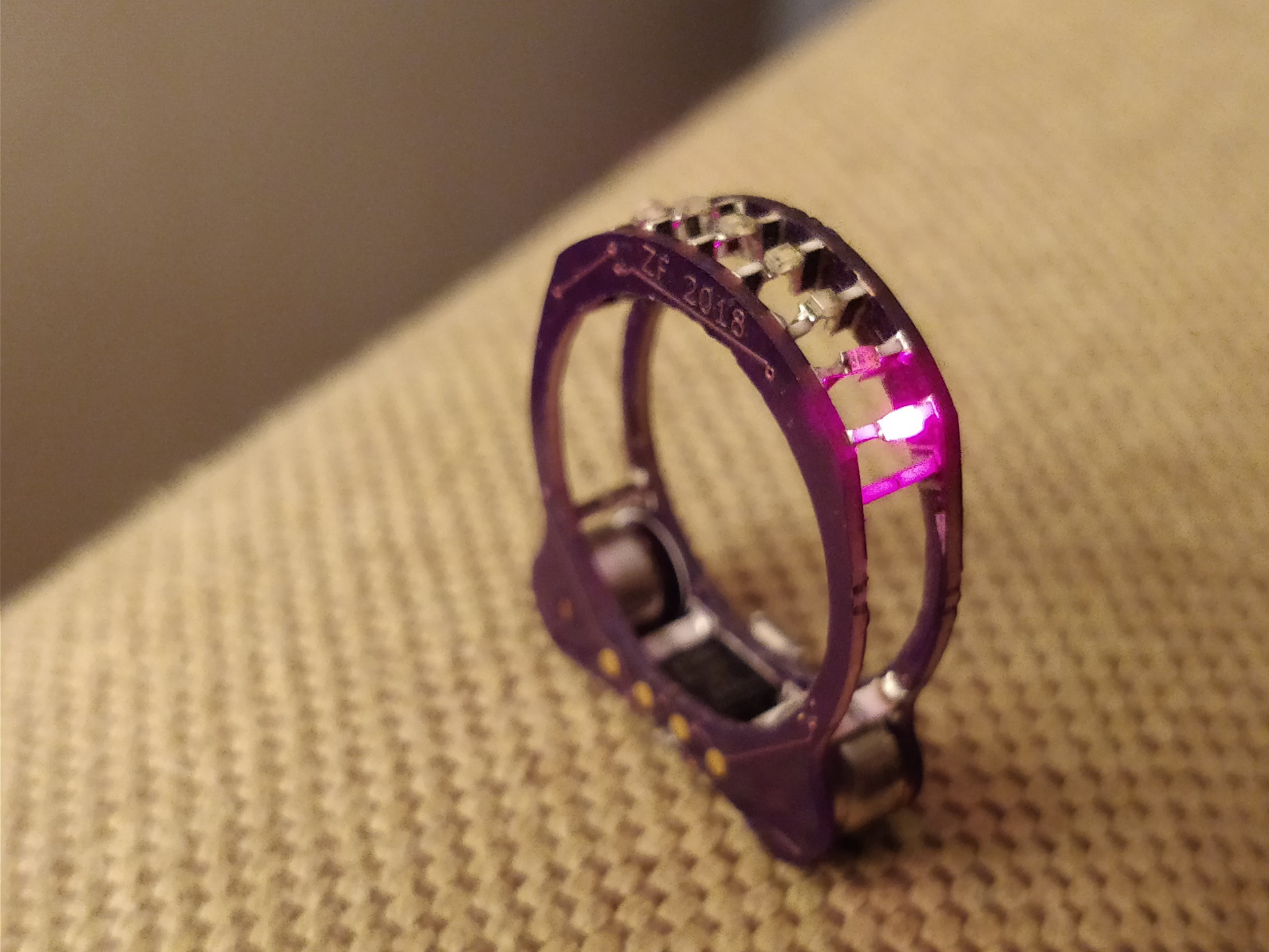 cyborg ring with red LEDs